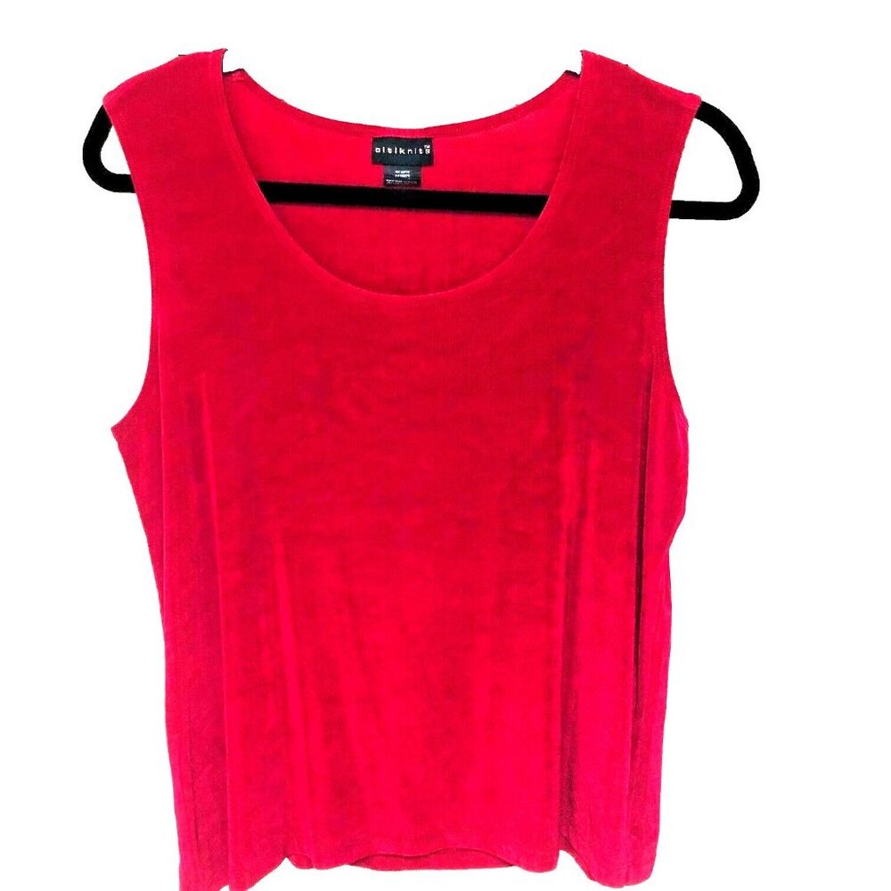 Citiknits Raspberry‎ Slinky Travel Knit Tank Top Women's M Wrinkle Resistant